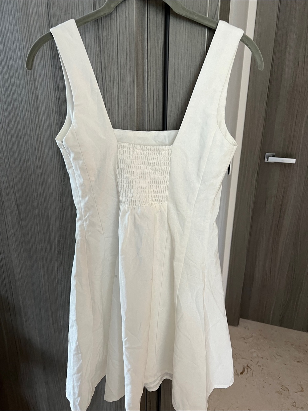 NWT REVOLVE Australia SHOWPO Adiana line blend smocked back mini dress US 2 - Picture 7 of 11